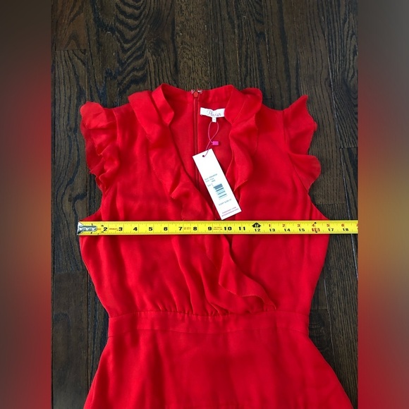 Parker Women’s 0 Tangia 100% Silk Ruffled Tiered Mini Dress in Red Flare - NWT! - Picture 9 of 15